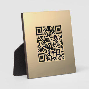 Instantly Editable QR code Template Faux Gold Plaque