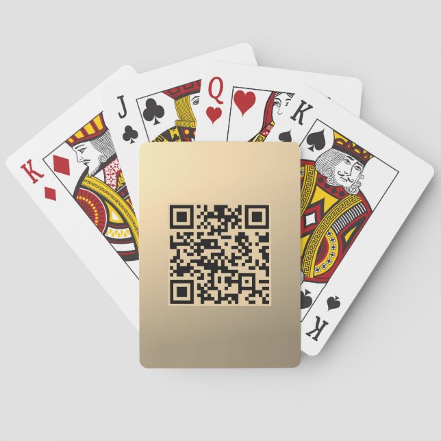Instantly Editable QR code Template | Faux Gold Poker Cards (Back)
