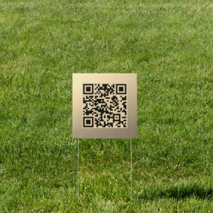Instantly Editable QR code Template Faux Gold Sign