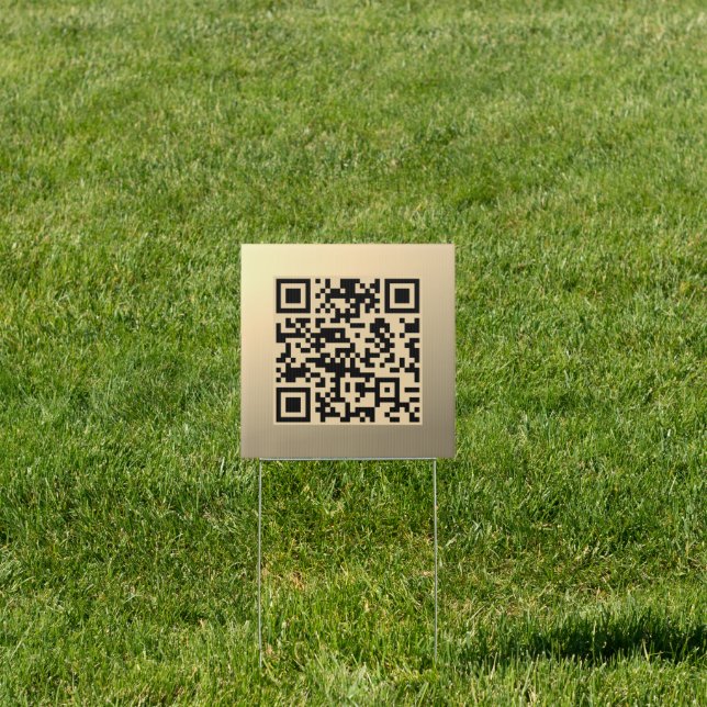 Instantly Editable QR code Template | Faux Gold Sign (Insitu)
