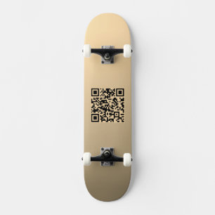 Instantly Editable QR code Template Faux Gold Skateboard
