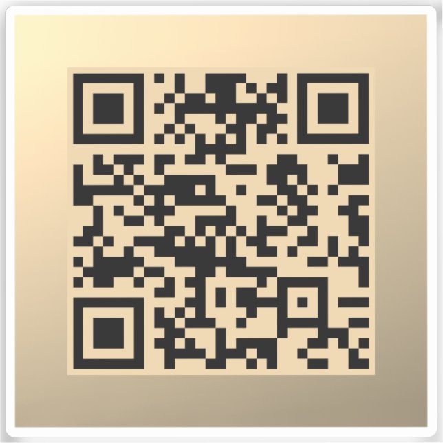 Instantly Editable QR code Template | Faux Gold Sticker (Front)