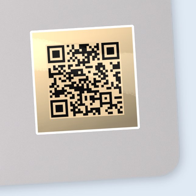Instantly Editable QR code Template | Faux Gold Sticker (Creator Uploaded)