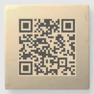 Instantly Editable QR code Template Faux Gold Stone Coaster