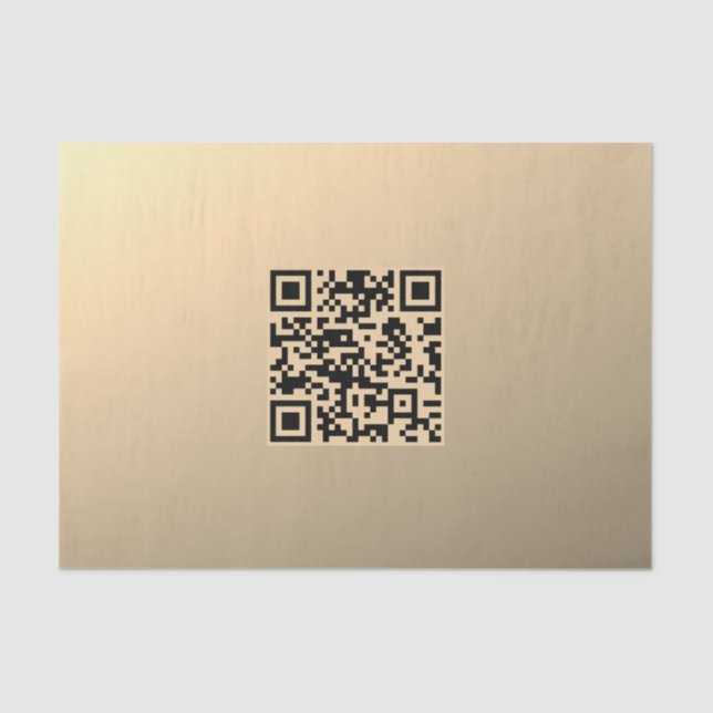 Instantly Editable QR code Template | Faux Gold Tissue Paper (Front)