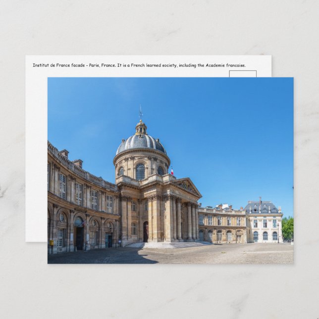 Institut de France facade - Paris, France Postcard (Front/Back)