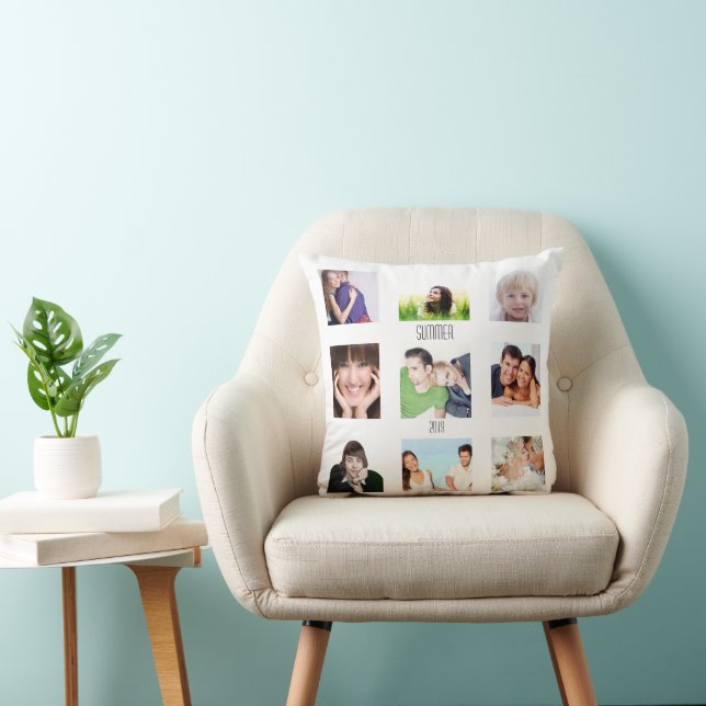 Instragram Modern Stylized Your Photos Throw Pillow (Chair)