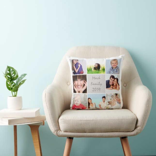 Instragram Modern Stylized Your Photos Throw Pillow (Chair)