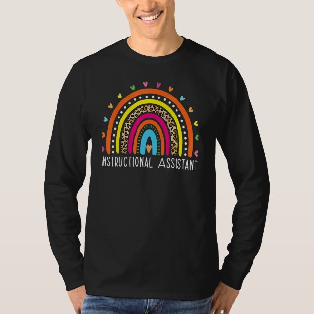 Instructional Assistant Boho Rainbow Graduation Ap T-Shirt (Front)