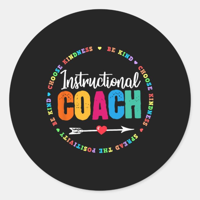 Instructional Coach Crew Back to School Matching G Classic Round Sticker (Front)
