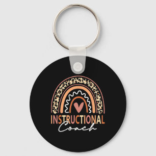 Instructional Coach Leopard Rainbow Supplies Byck  Keychain