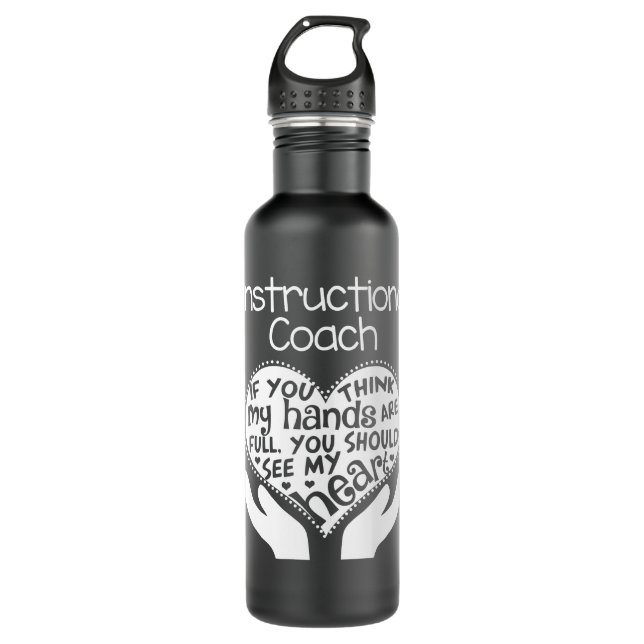 Instructional Coach Teacher School Long Sleeve T G Stainless Steel Water Bottle (Front)