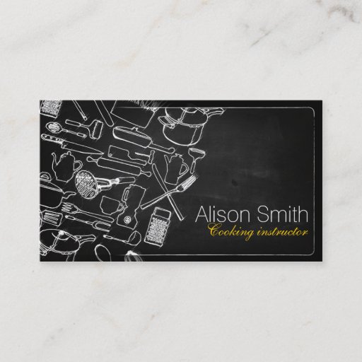 Customizable Instructional Cooking/Chef Business Card Templates