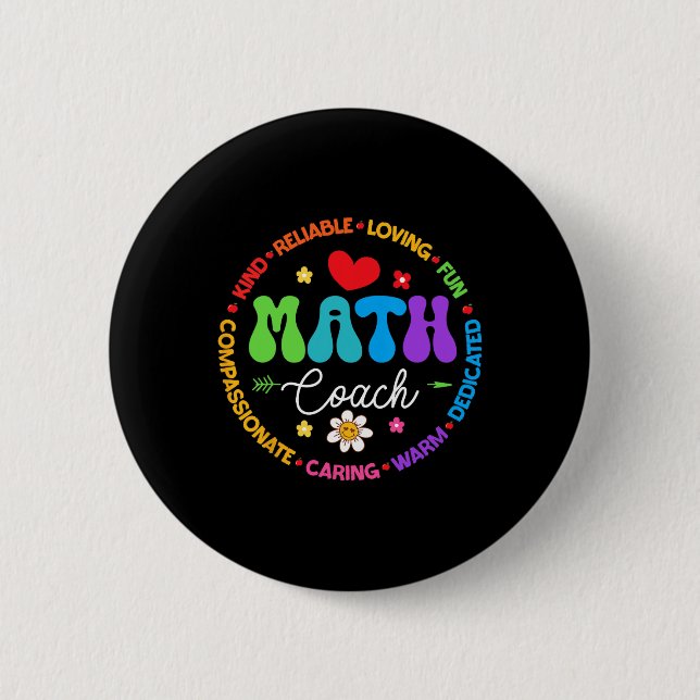 Instructional Math Coach Crew Back To School Match Button (Front)