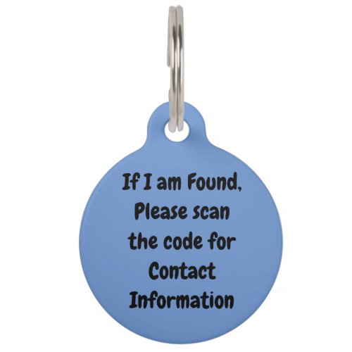 Instructions and QR Code  Blue Dog Pet ID Tag