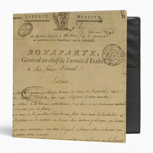 Instructions to soldiers issued by Napoleon 3 Ring Binder (Front/Inside)