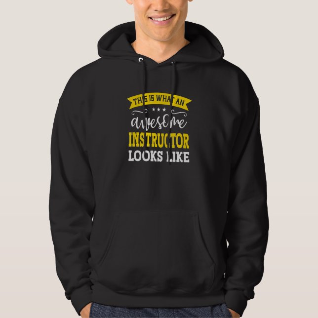 Instructor Job Title Employee Funny Worker Instruc Hoodie (Front)
