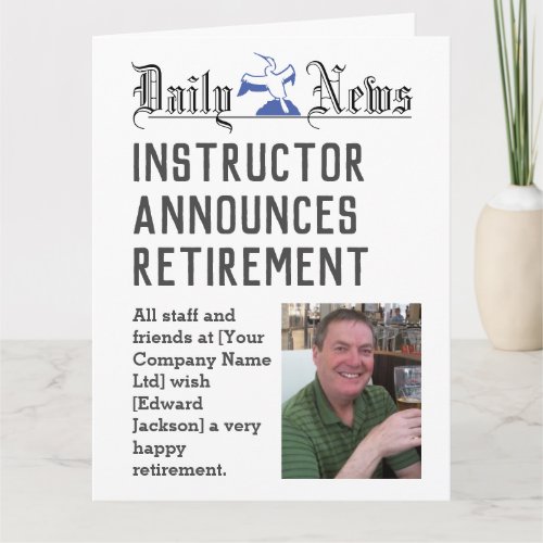 Instructor Retirement Card to Personalise