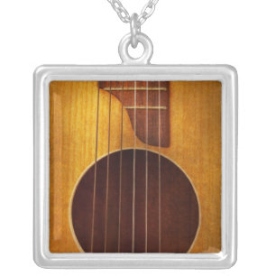 Instrument - Guitar - Let's play some music Silver Plated Necklace