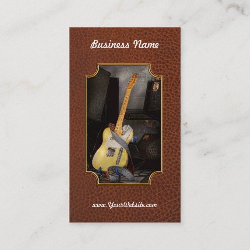 Instrument - Guitar - Playing in a band Business Card Template