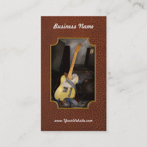 Customizable Instrument - Guitar - Playing in a band Business Card Template