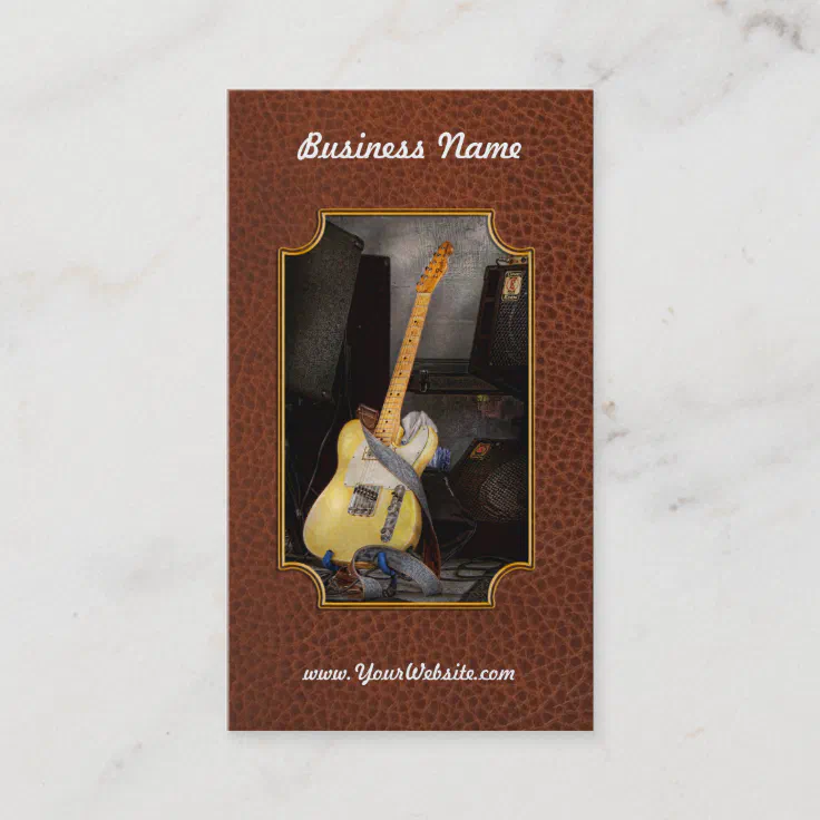 Instrument Guitar Playing in a band Business Card Zazzle