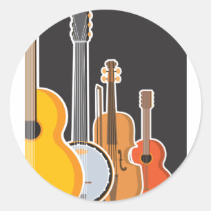 Instrument Medley Classic Round Sticker