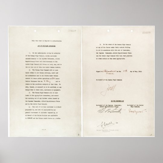 Instrument of Surrender of the Nazis World War II Poster | Zazzle.com