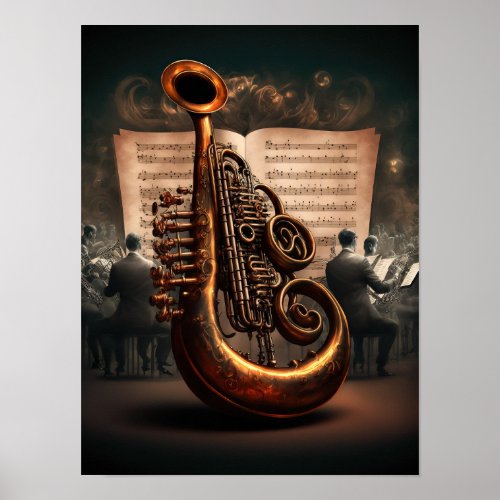 Instrumento musical de bronce poster