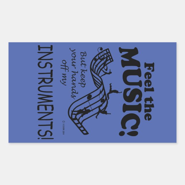 Instrumrnts Feel The Music Rectangular Sticker (Front)