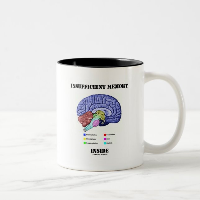 Insufficient Memory Inside (Anatomical Brain) Two-Tone Coffee Mug (Right)