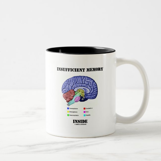 Insufficient Memory Inside (Anatomical Brain) Two-Tone Coffee Mug