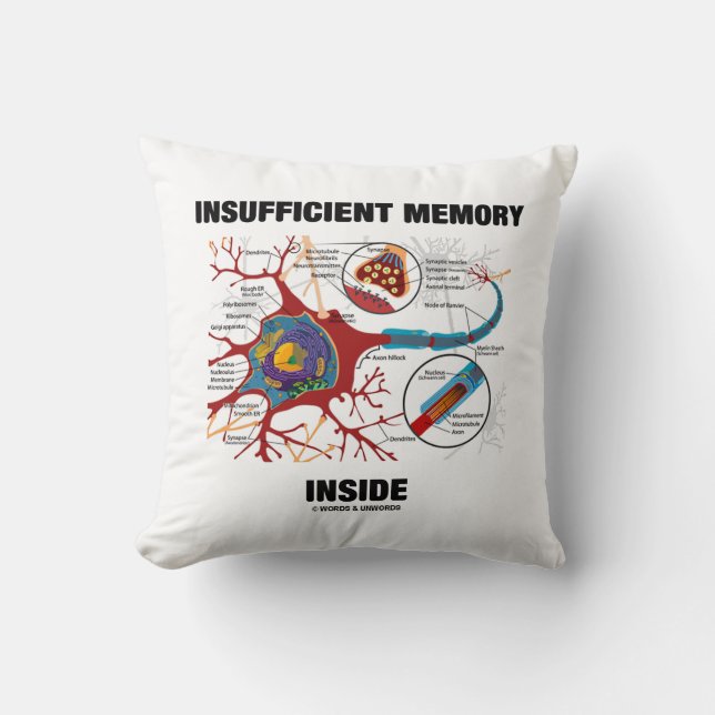 Insufficient Memory Inside (Neuron / Synapse) Throw Pillow (Front)