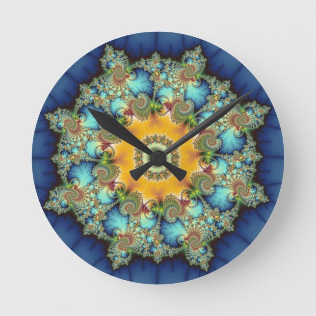 Insular - Mandelbrot Art Round Clock (Front)