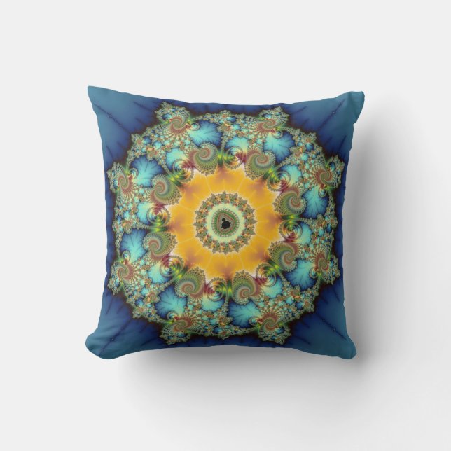 Insular - Mandelbrot Art Throw Pillow (Front)
