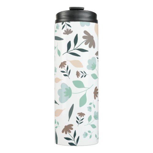 Insulated bottle Blue floral pattern