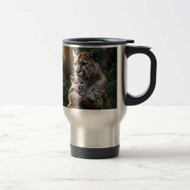  Insulated Coffee Tumbler with Mother and Cub Travel Mug (Right)