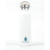 Insulated Matte White Water Bottle w/Wave Design  (Back)