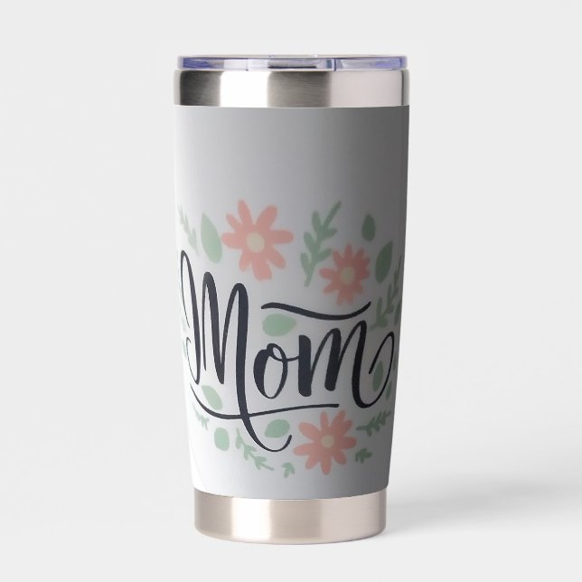 insulated tumbler spells mom (Front)