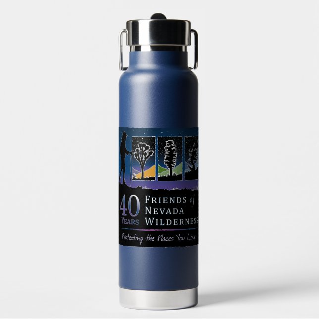 Insulated Water Bottle (40th Dark Sky Logo) (Front)