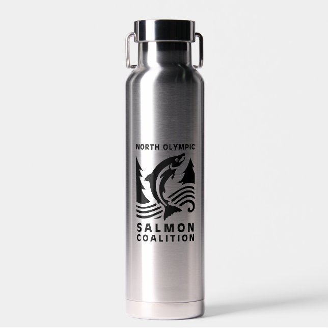 Insulated Water Bottle - Black Logo (Front)