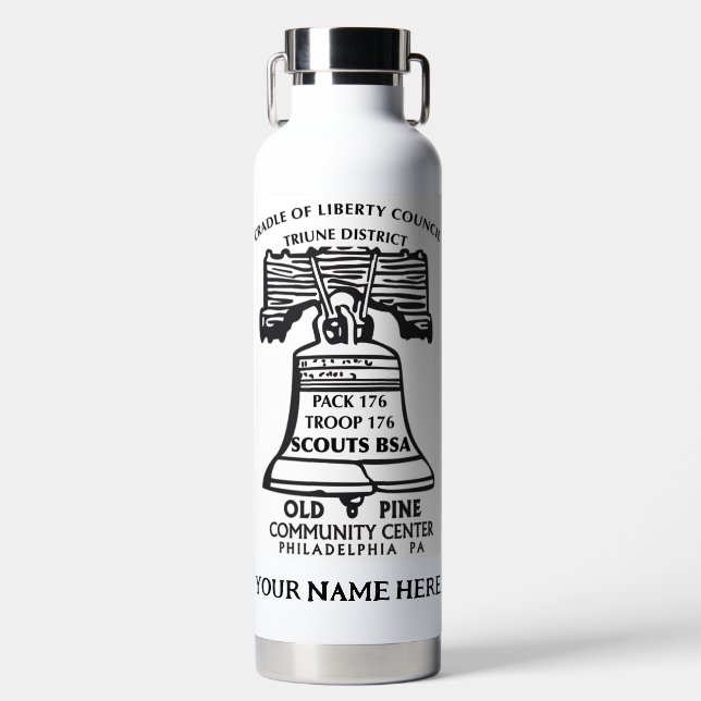 Insulated Water Bottle - White (Personalized) (Front)