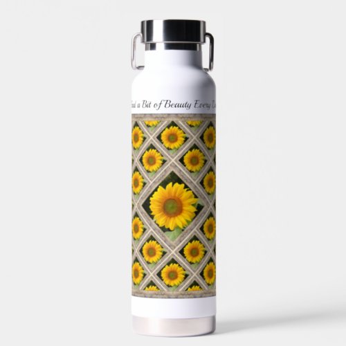 Insulated Water Bottle with Cheerful Sunflowers