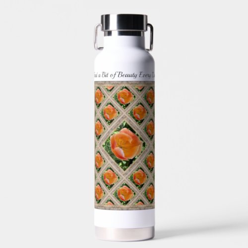 Insulated Water Bottle with Lovely Orange Poppies