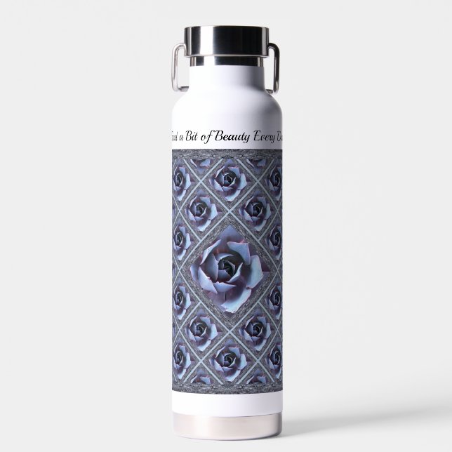 Insulated Water Bottle with Stunning Succulents (Front)