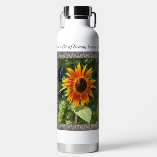 Insulated Water Bottle with Sunflower