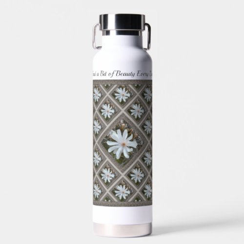 Insulated Water Bottle with White Magnolia