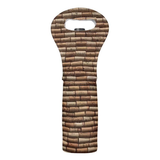Insulated Wine Cork Design Wine Tote (Front)
