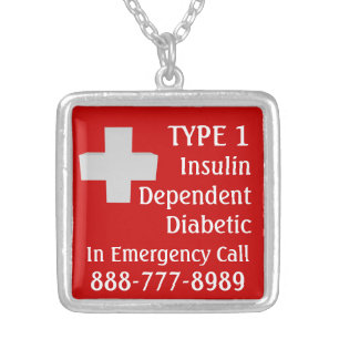 Insulin Dependent Diabetic Silver Plated Necklace