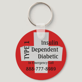 Insulin Dependent TYPE 1 Diabetes EMT Alert Keychain
